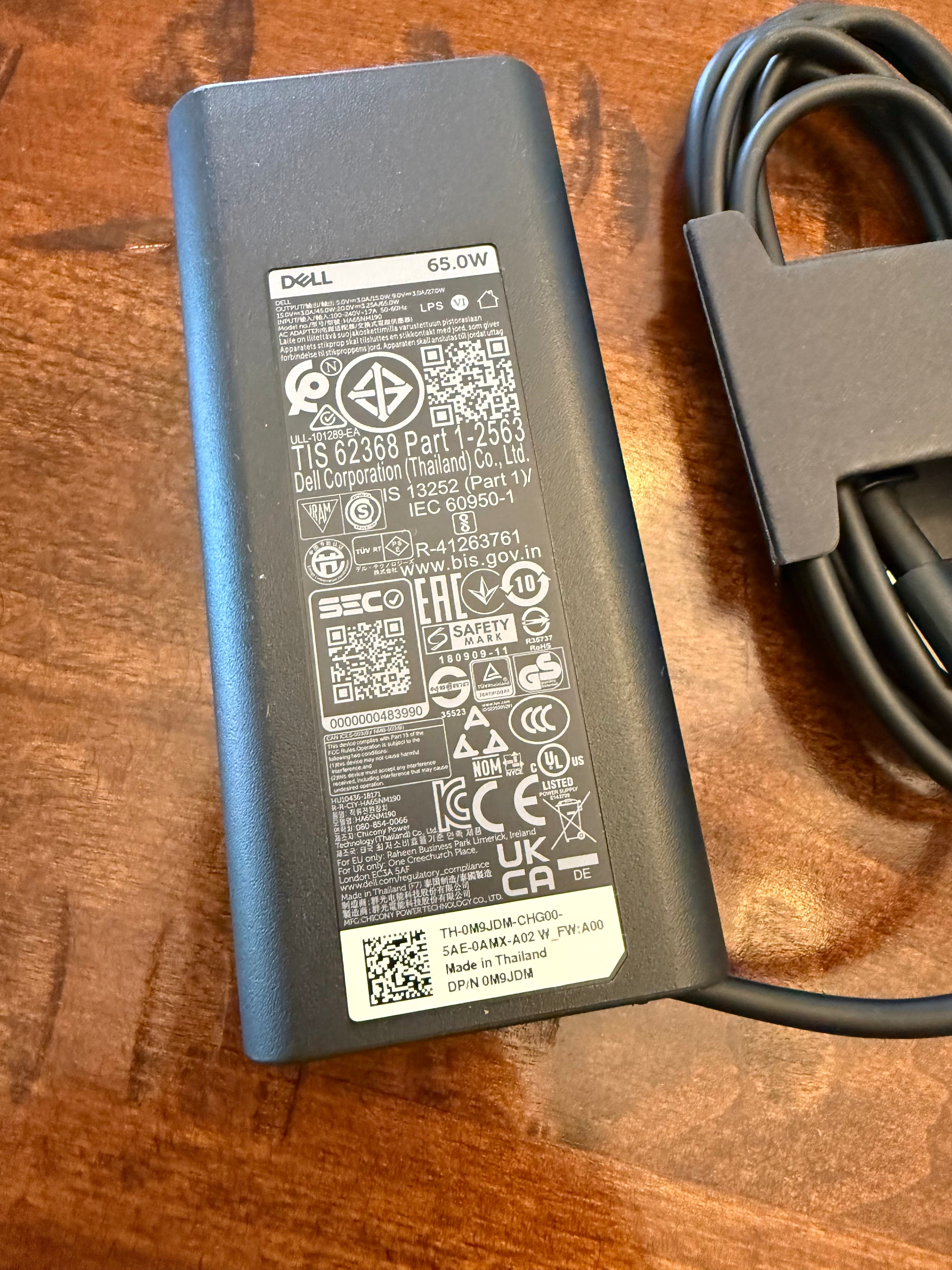 OEM Brand new Dell 65W Type-C Laptop power adapter