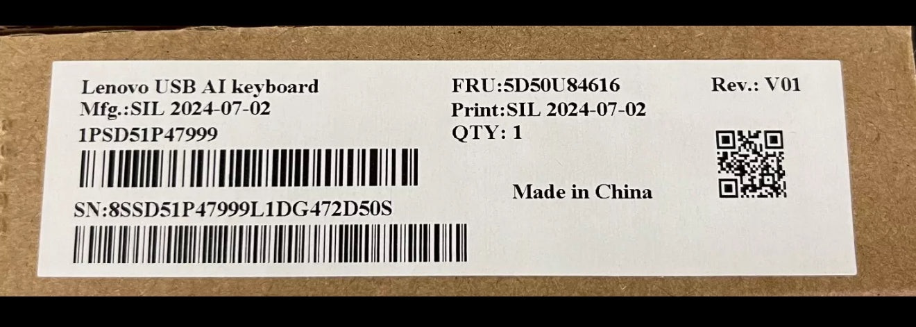 Brand new Lenovo keyboard With Copilot AI Hotkey