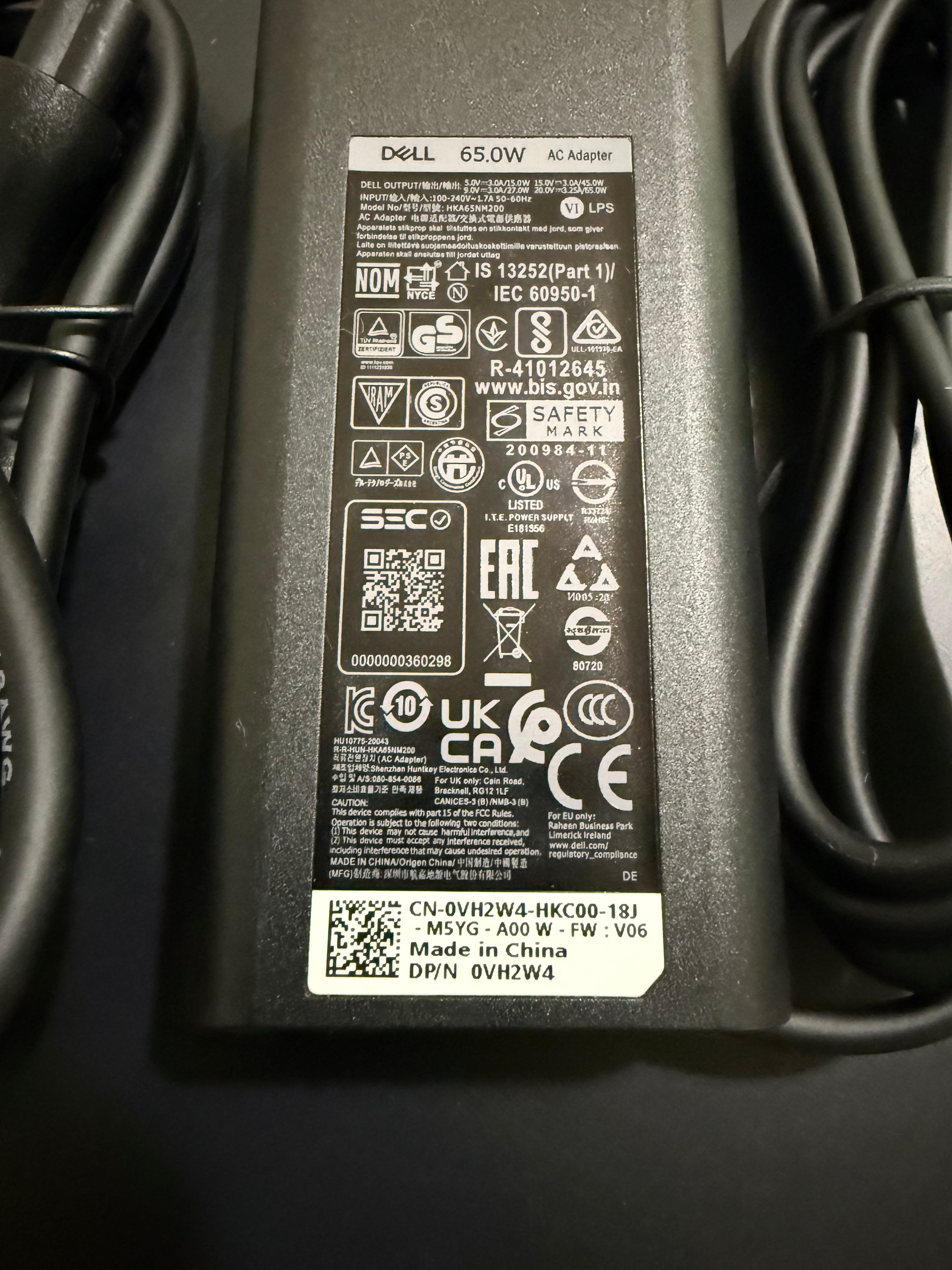 OEM Brand new Dell 65W Type-C Laptop power adapter